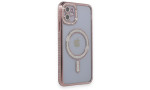 Newface iPhone 11 Kılıf Joke Simli Magneticsafe Kılıf - Pembe