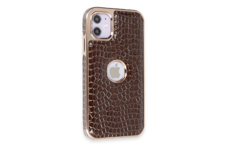 Newface iPhone 11 Kılıf Snake Kapak - Kahverengi