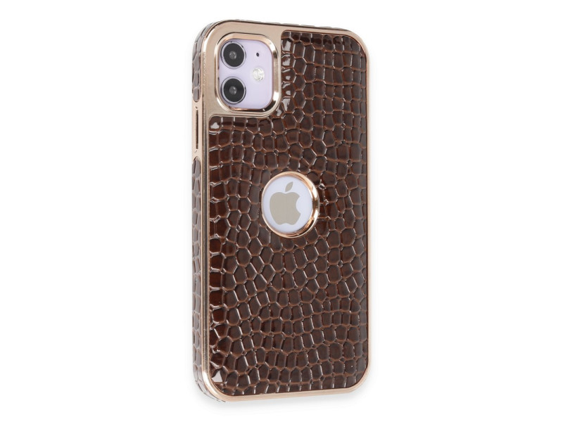 Newface iPhone 11 Kılıf Snake Kapak - Kahverengi