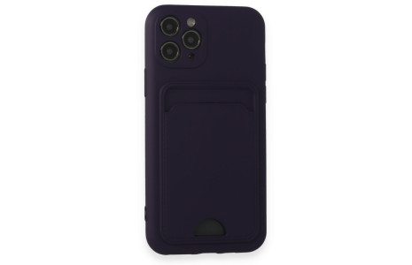 Newface iPhone 11 Pro Kılıf Kelvin Kartvizitli Silikon - Derin Mor