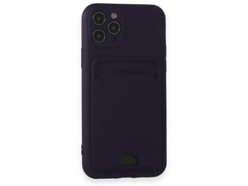 Newface iPhone 11 Pro Kılıf Kelvin Kartvizitli Silikon - Derin Mor