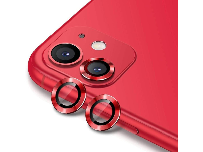 Newface iPhone 11 Valdez Metal Kamera Lens - Kırmızı