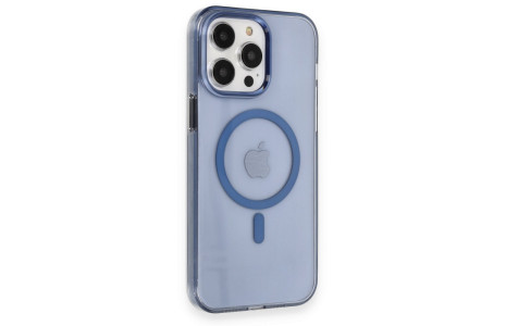 Newface iPhone 13 Pro Max Kılıf Tron Şeffaf Magsafe Kapak - Mavi