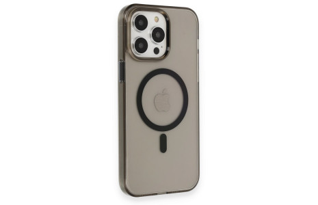 Newface iPhone 13 Pro Max Kılıf Tron Şeffaf Magsafe Kapak - Siyah