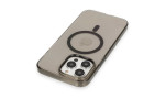 Newface iPhone 13 Pro Max Kılıf Tron Şeffaf Magsafe Kapak - Siyah