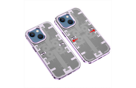 Newface iPhone 14 Kılıf Mekanik Bumper Kapak - Derin Mor