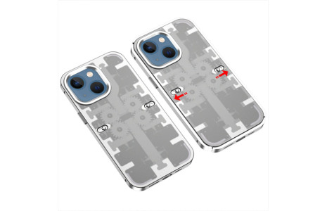 Newface iPhone 14 Kılıf Mekanik Bumper Kapak - Gümüş