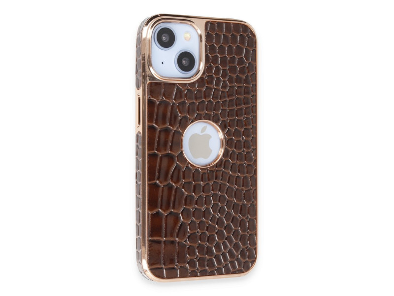 Newface iPhone 14 Kılıf Snake Kapak - Kahverengi