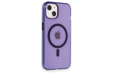 Newface iPhone 14 Kılıf Tron Şeffaf Magsafe Kapak - Derin Mor