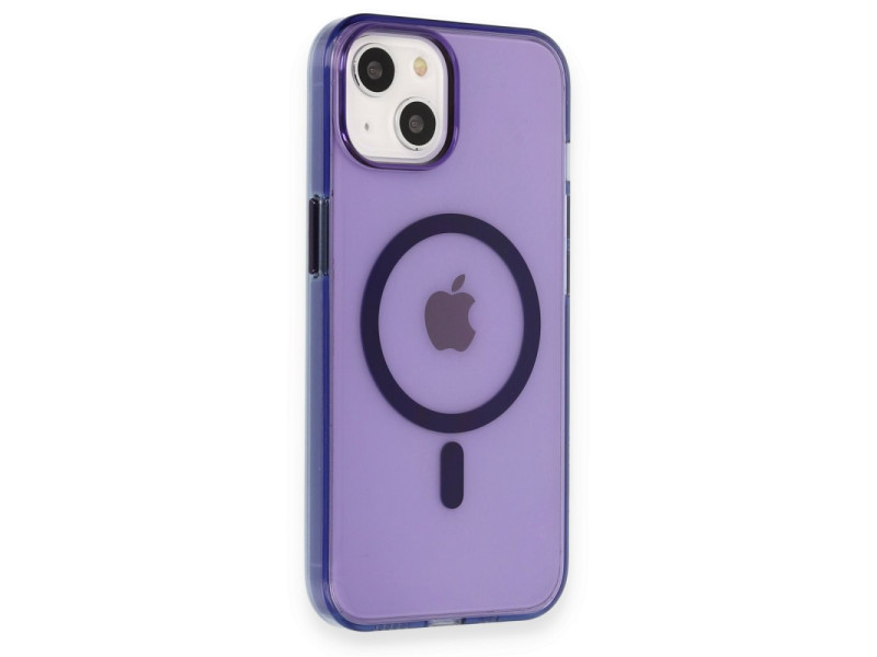 Newface iPhone 14 Kılıf Tron Şeffaf Magsafe Kapak - Derin Mor