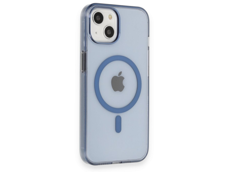 Newface iPhone 14 Kılıf Tron Şeffaf Magsafe Kapak - Mavi