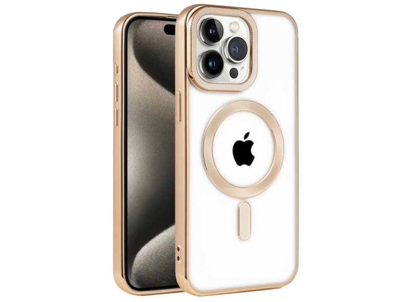Newface iPhone 14 Pro Kılıf Kronos Magsafe Kapak - Gold