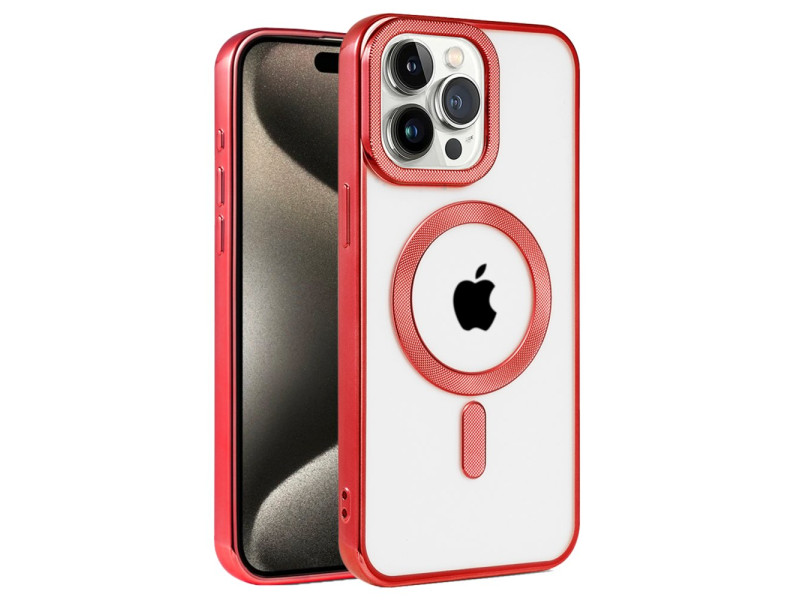 Newface iPhone 14 Pro Kılıf Kronos Magsafe Kapak - Kırmızı