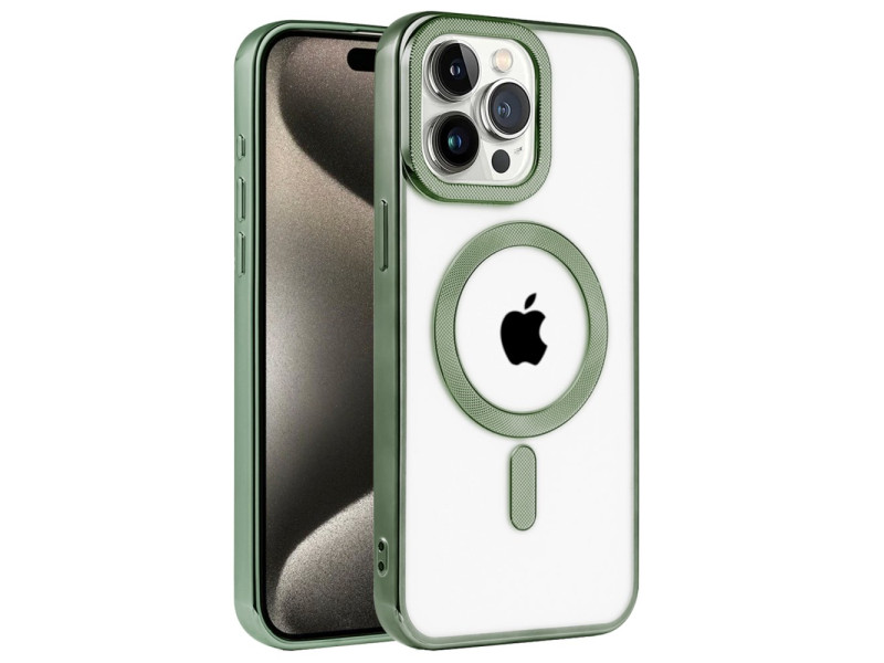Newface iPhone 14 Pro Kılıf Kronos Magsafe Kapak - Koyu Yeşil