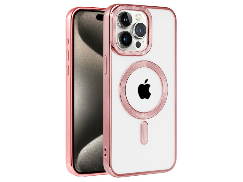 Newface iPhone 14 Pro Kılıf Kronos Magsafe Kapak - Rose Gold