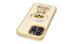 Newface iPhone 14 Pro Kılıf Nimmy Glass Desenli Kapak - Gold