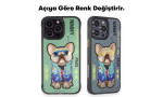 Newface iPhone 14 Pro Kılıf Nimmy Glass Desenli Kapak - Koyu Yeşil