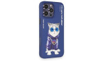 Newface iPhone 14 Pro Kılıf Nimmy Glass Desenli Kapak - Lacivert
