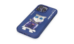 Newface iPhone 14 Pro Kılıf Nimmy Glass Desenli Kapak - Lacivert