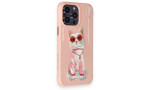 Newface iPhone 14 Pro Kılıf Nimmy Glass Desenli Kapak - Pembe