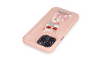 Newface iPhone 14 Pro Kılıf Nimmy Glass Desenli Kapak - Pembe