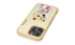 Newface iPhone 14 Pro Kılıf Nimmy Nakış Desenli Kapak - Gold