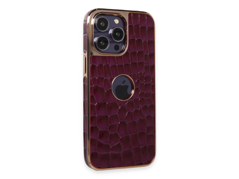 Newface iPhone 14 Pro Kılıf Snake Kapak - Derin Mor