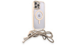 Newface iPhone 14 Pro Max Kılıf Divo Lazer Askılı Magsafe Kapak - Gold