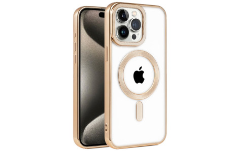 Newface iPhone 14 Pro Max Kılıf Kronos Magsafe Kapak - Gold