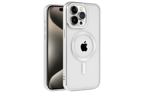 Newface iPhone 14 Pro Max Kılıf Kronos Magsafe Kapak - Gümüş