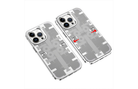 Newface iPhone 14 Pro Max Kılıf Mekanik Bumper Kapak - Gümüş