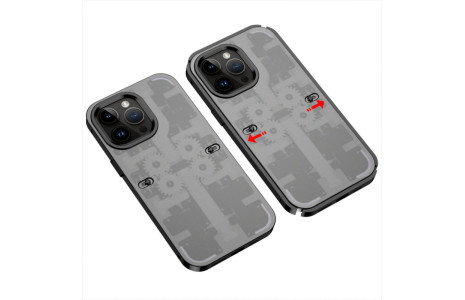 Newface iPhone 14 Pro Max Kılıf Mekanik Bumper Kapak - Siyah