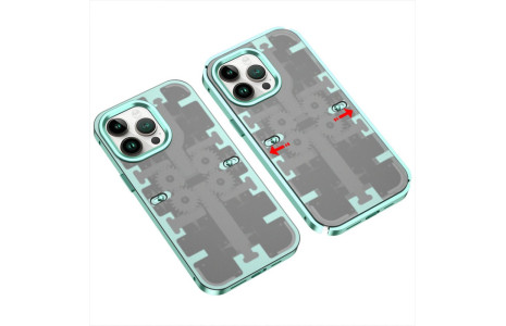 Newface iPhone 14 Pro Max Kılıf Mekanik Bumper Kapak - Yeşil