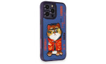 Newface iPhone 14 Pro Max Kılıf Nimmy Glass Desenli Kapak - Mavi