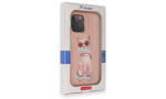 Newface iPhone 14 Pro Max Kılıf Nimmy Glass Desenli Kapak - Pembe