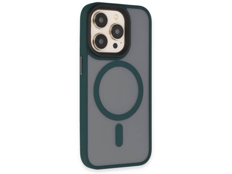 Newface iPhone 14 Pro Max Kılıf Trex Magneticsafe Kapak - Koyu Yeşil
