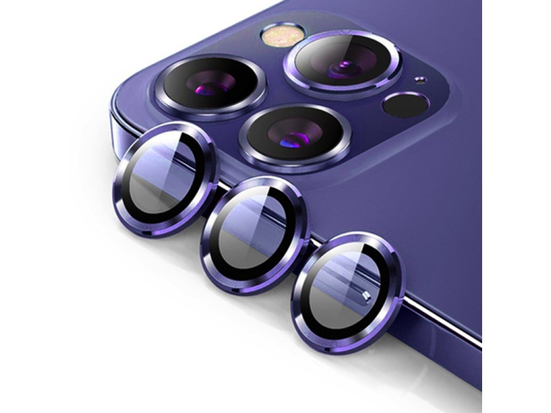 Newface iPhone 14 Pro Max Kuzoom Metal Kamera Lens - Derin Mor