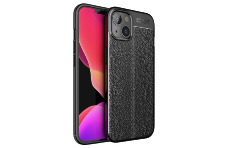 Newface iPhone 15 Kılıf Focus Derili Silikon - Siyah