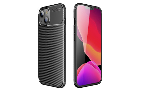 Newface iPhone 15 Kılıf Focus Karbon Silikon - Siyah