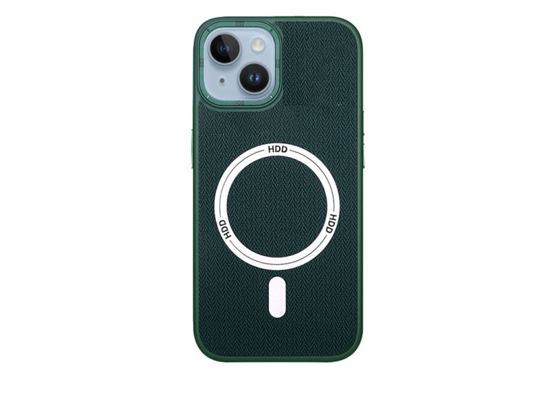 HDD iPhone 15 Kılıf HBC-157 Granada Magneticsafe Kapak - Koyu Yeşil
