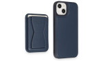 HDD iPhone 15 Kılıf HD Deri Luxury Magnet Kartvizitli Kapak - Lacivert