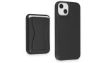 HDD iPhone 15 Kılıf HD Deri Luxury Magnet Kartvizitli Kapak - Siyah