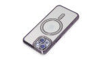 Newface iPhone 15 Kılıf Joke Simli Magneticsafe Kılıf - Derin Mor