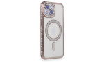 Newface iPhone 15 Kılıf Joke Simli Magneticsafe Kılıf - Pembe