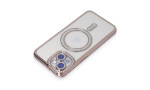 Newface iPhone 15 Kılıf Joke Simli Magneticsafe Kılıf - Pembe