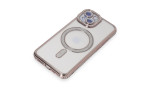 Newface iPhone 15 Kılıf Joke Simli Magneticsafe Kılıf - Pembe