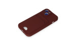 Newface iPhone 15 Kılıf Kelvin Kartvizitli Silikon - Bordo