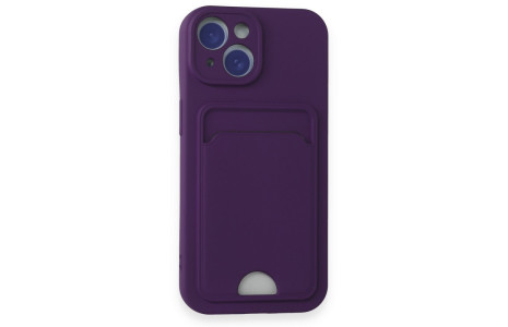 Newface iPhone 15 Kılıf Kelvin Kartvizitli Silikon - Derin Mor