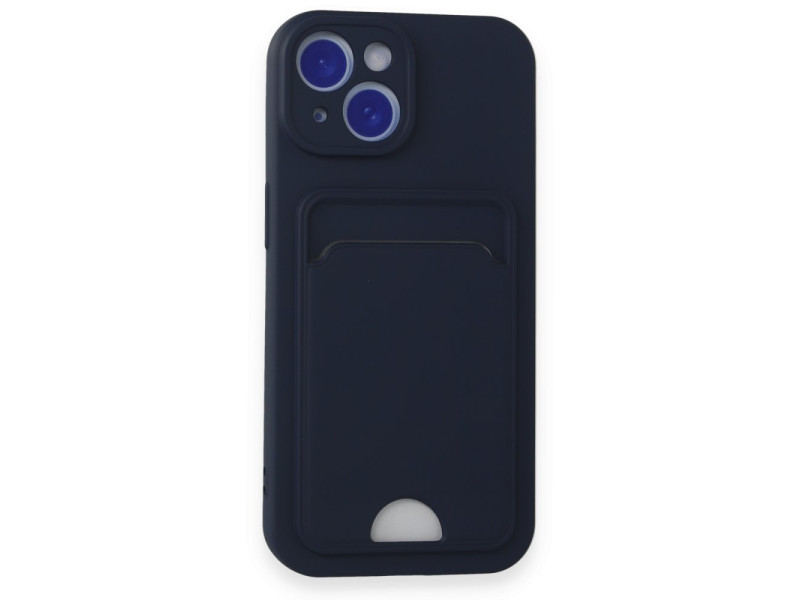 Newface iPhone 15 Kılıf Kelvin Kartvizitli Silikon - Lacivert