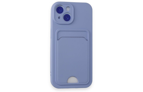 Newface iPhone 15 Kılıf Kelvin Kartvizitli Silikon - Lila